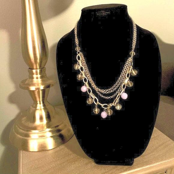 Vintage Ann Taylor Silver/Baby Blue Multi-Layer Necklace