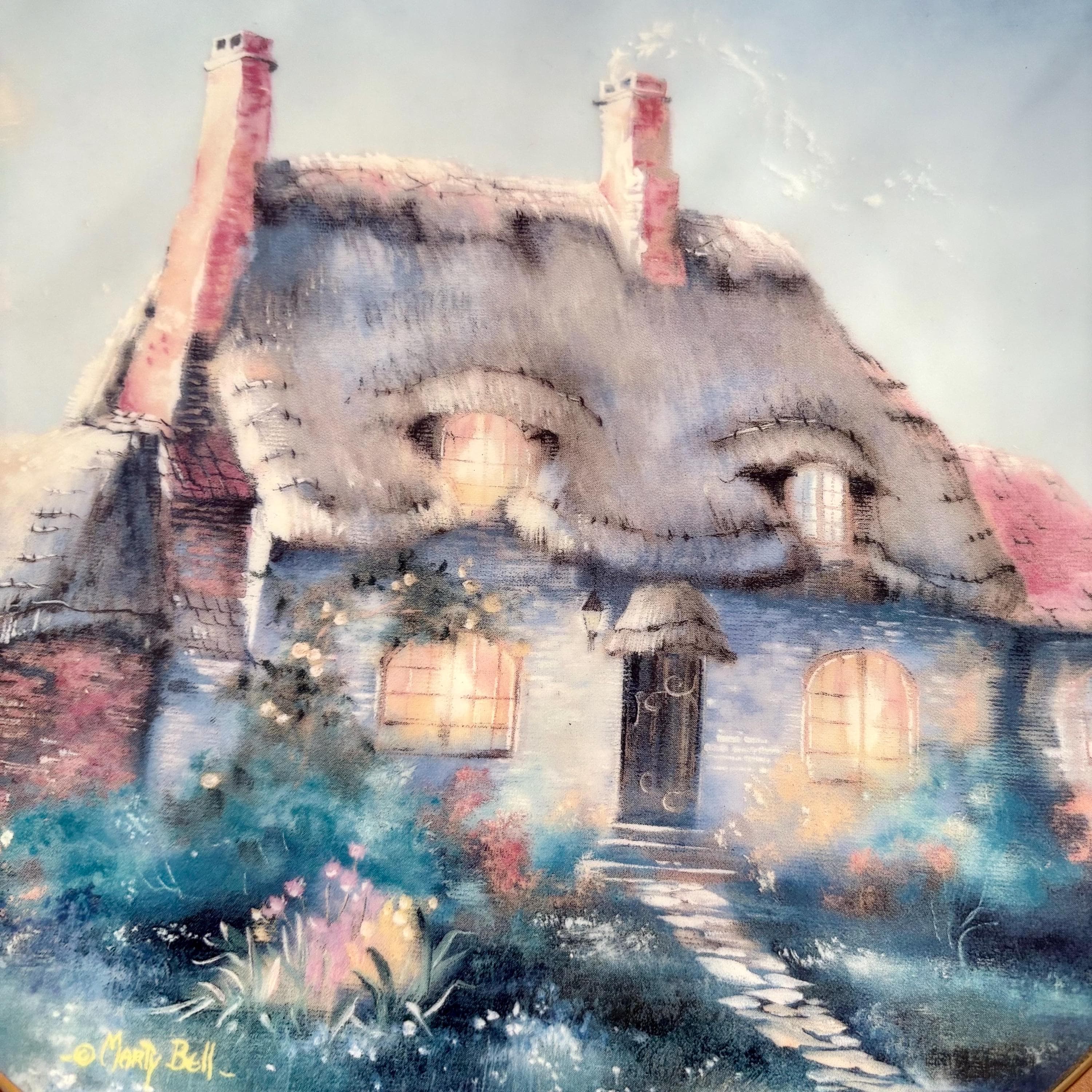 Marty Bell's "Lullabye Cottage" Hand Numbered, Trimmed in Gold from 1991- Boy Nursery Decor