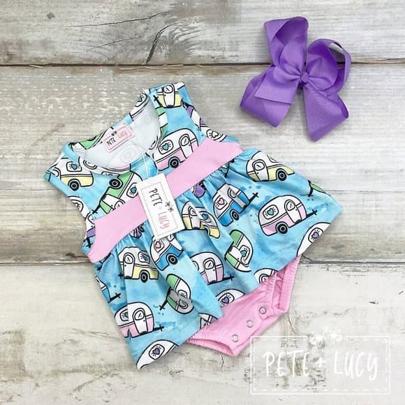 NWT Boutique Romper 9-12mo “Let’s Go Glamping” by Pete+Lucy