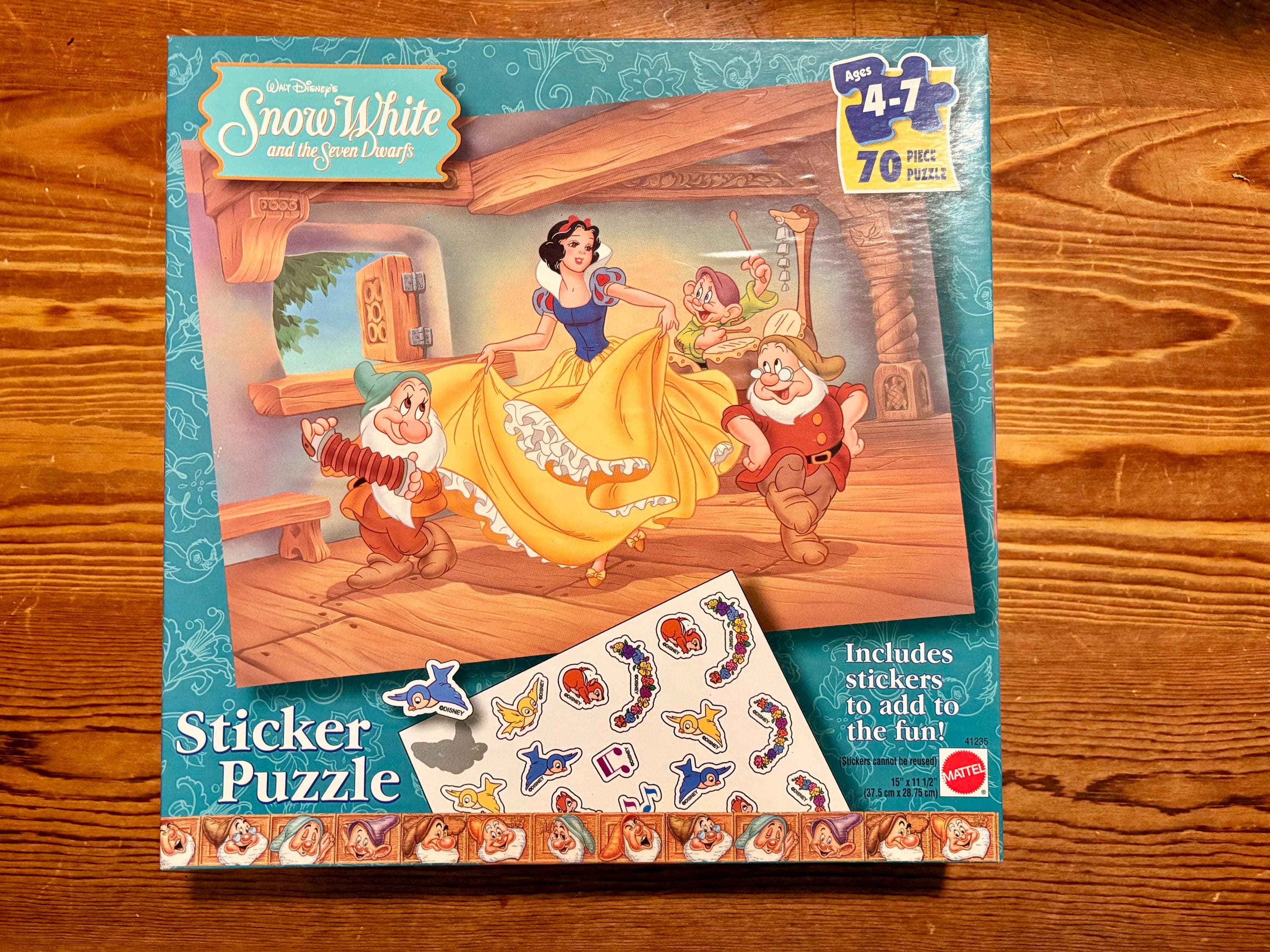 Vintage “Snow White And The Seven Dwarfs” Sticker Puzzle 1997- New in Sealed Box. Disneyana Vintage Walt Disney