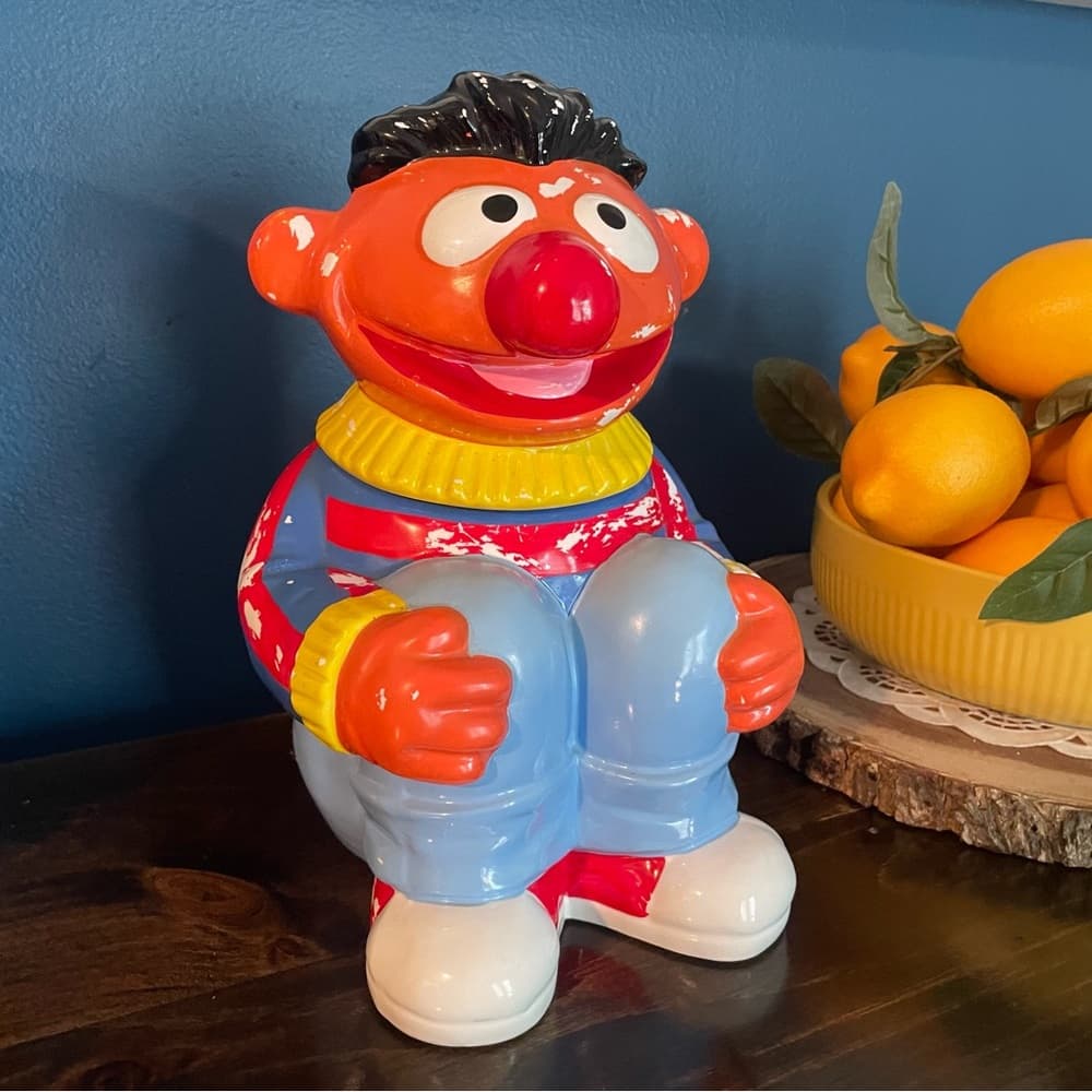 1986 Ernie Cookie Jar Vintage Sesame Street- Muppets Vintage Jim Henson