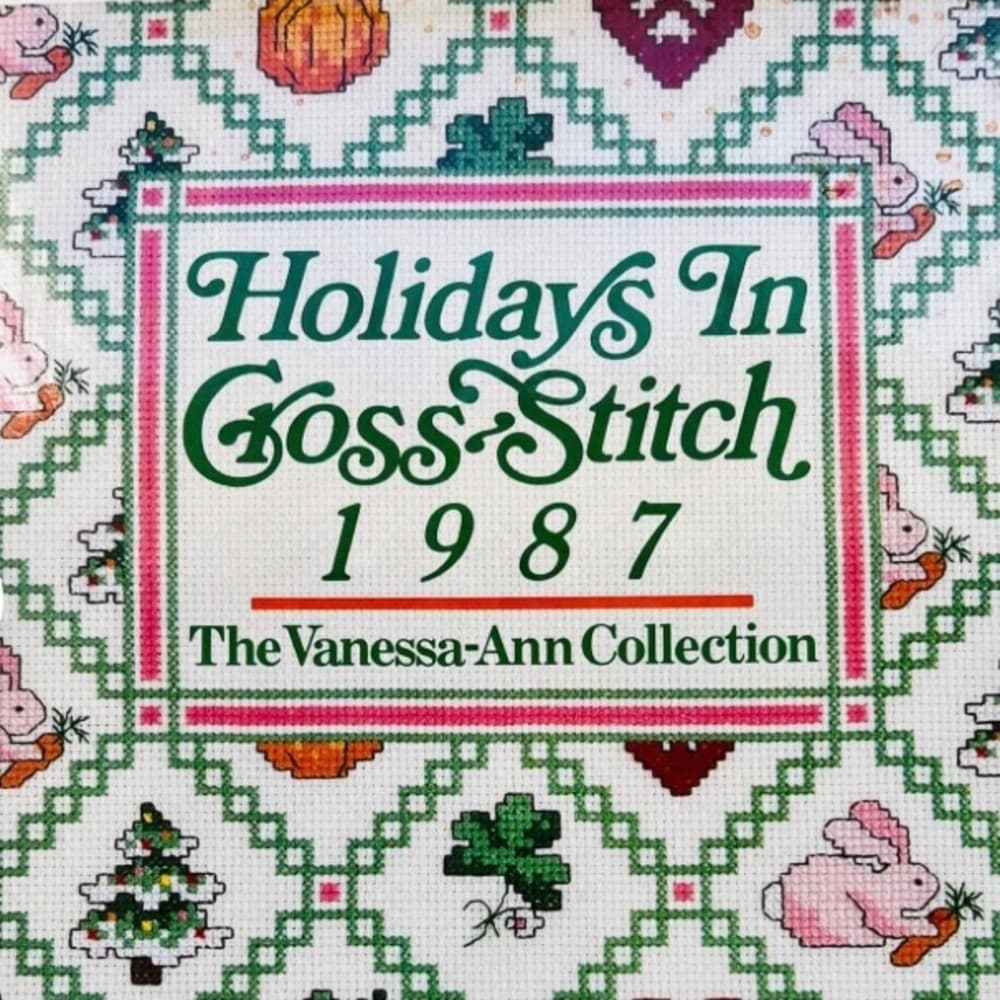 3 Cross-Stitch Hardback Vintage Books- Holiday & Christmas Patterns 1987-90’s