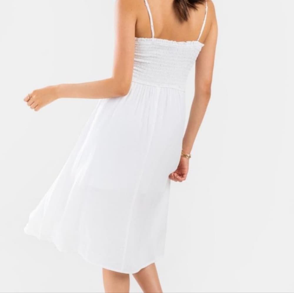 White Smocked Midi Dress~ NWT