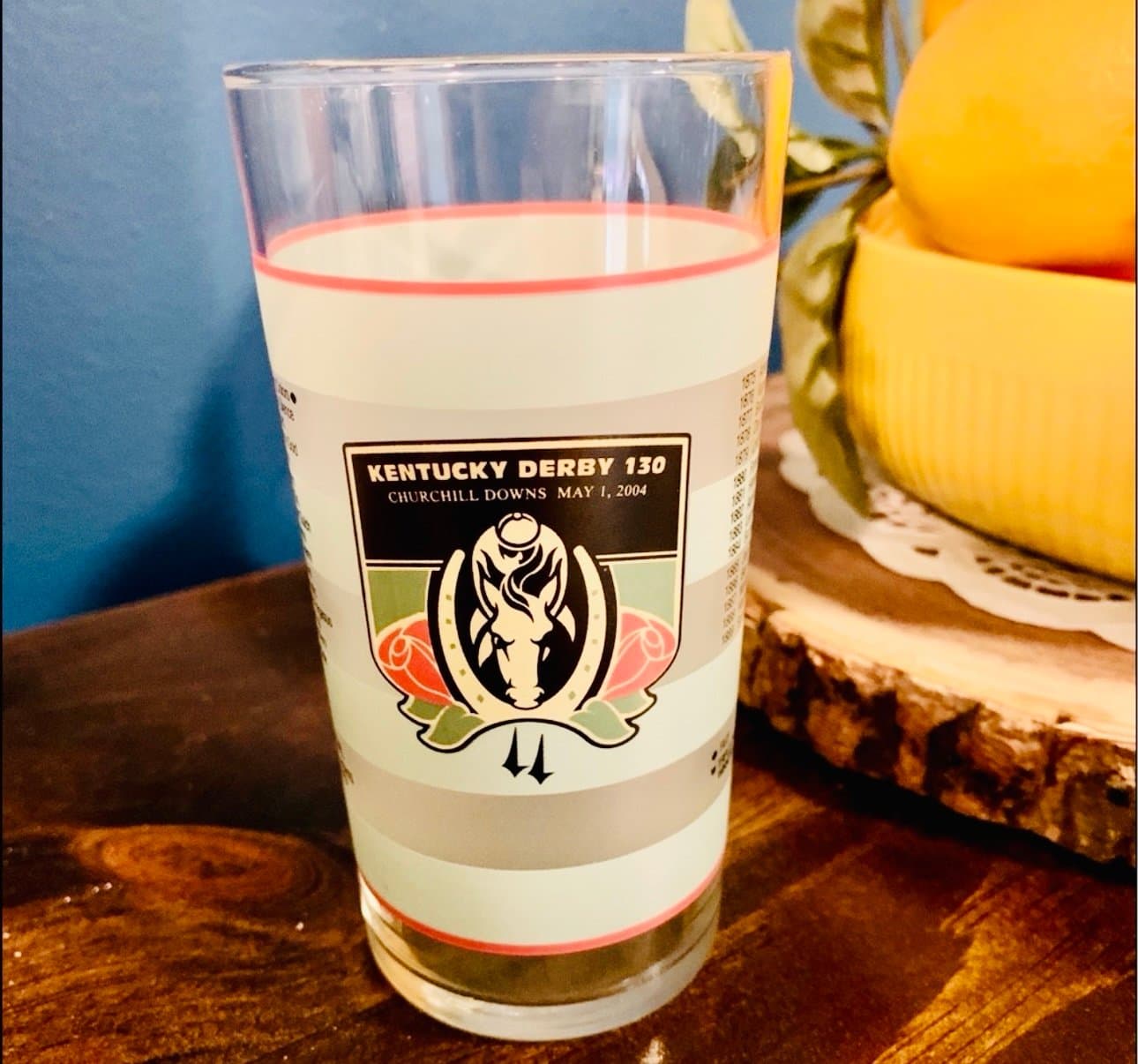 Kentucky Derby Souvenir Glass - 130th Churchill Downs - 2004 Run For The Roses!
