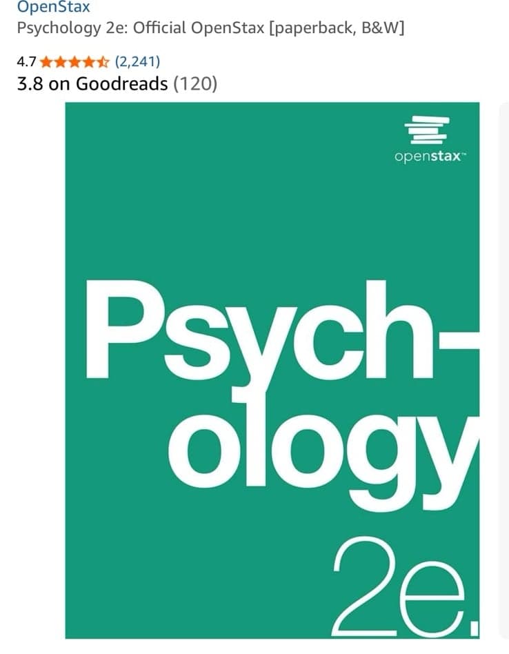 Psychology 2e: Official OpenStax; ISBN 9781975076443
