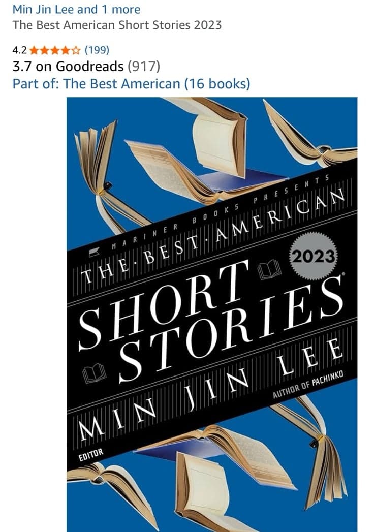 The Best American Short Stories 2023 ISBN-13 979-8212698542