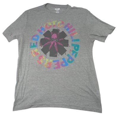 Red Hot Chili Peppers Graphic T Shirt Octopus Logo Gray Mens Large