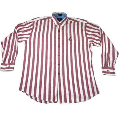 Vintage Chaps Ralph Lauren Men's Striped Button Down Shirt Long Sleeve Size L