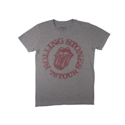 The Rolling Stones 1978 Tour T Shirt Gray Short Sleeve Band Tee Size S