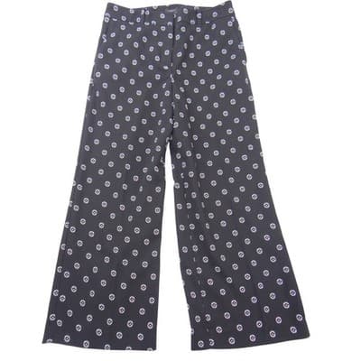 Ann Taylor Factory Womens Black White Floral Medallion Wide Leg Pants Size 4