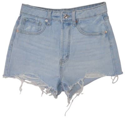 Wild Fable Womens Light Wash Denim Cutoff Shorts High Rise Distressed Size L