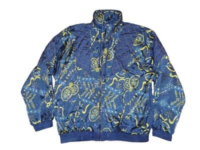 VINTAGE NWT Lauren Brooke Quilted Patterned Blue Jacket