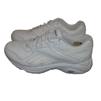 Reebok DMXMAX White Leather Wide 2E Walking Shoes Men's Size 8