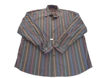 Stylish Alan Flusser Men's XL Striped Button-Up Shirt