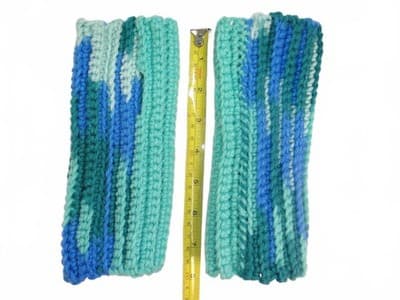 Handmade Crochet Handwarmers in Blue and Green Lot 4