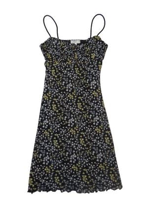 Y2K Ultra Flirt Women's Black Floral Midi Dress Size Small