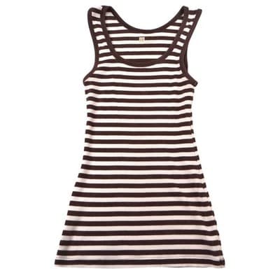 Gap Women Striped Tank Top Brown White Ribbed Racerback Casual Size XS