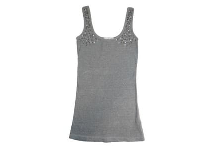 Vintage Denim & Co. Grey Embellished Tank Top