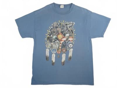 Vintage Native American Military Graphic T-Shirt by Polar Graphics
