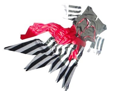 Women's Pirate Black, Red, and White Striped Costume Dress
