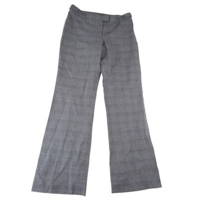 Alfani Womens Gray Purple Glen Plaid Wide Leg Wool Blend Dress Pants Size 10