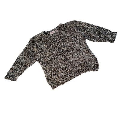 Vintage Razz-m'-Tazz Black White Textured Knit Sweater Women's Large Acrylic