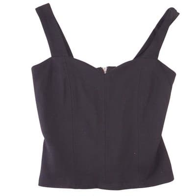 Bar III Womens Black Sweetheart Neck Cropped Tank Top Back Zip Bodice XS