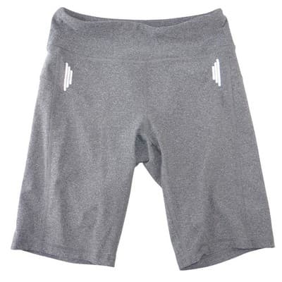 NYL Womens Charcoal Heather Grey High Rise Reflective Athletic Bike Shorts Small