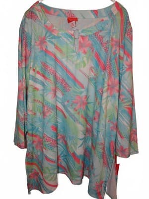 Hearts of Palm Woman Floral Print Tunic Top, Size 2X