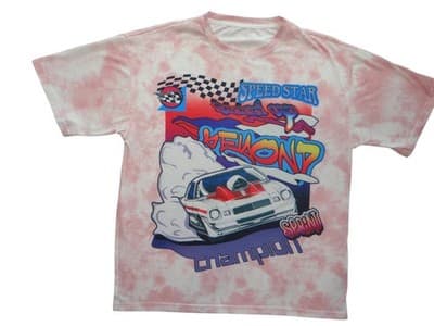 Vintage-Inspired Speed Star Champion Tee - Tie Dye Graphic T-Shirt