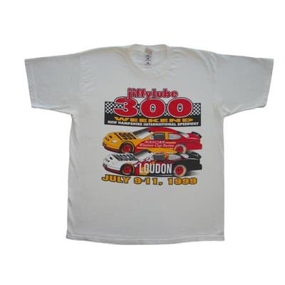 Vintage Jiffy Lube 300 NASCAR T-Shirt New Hampshire International Speedway 1999