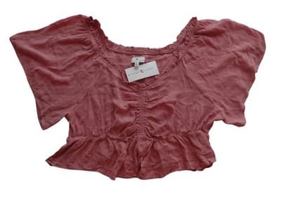 True Craft Flirty Coral Peplum Top NWT- Perfect for Summer