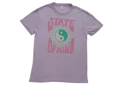 Trendy Lilac 'State of Mind' Graphic Tee