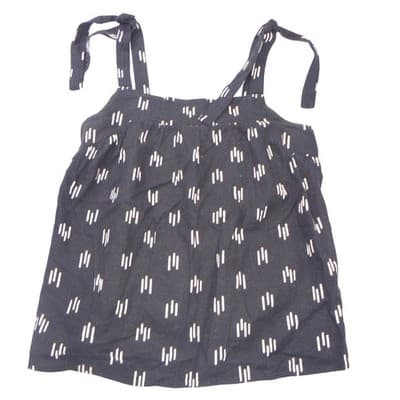Sonoma Goods For Life Womens Medium Tie Shoulder Dash Print Camisole Top Black