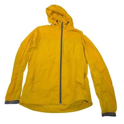 HM Mens Yellow Hooded Windbreaker Lightweight Zip Up Jacket Size M 2013