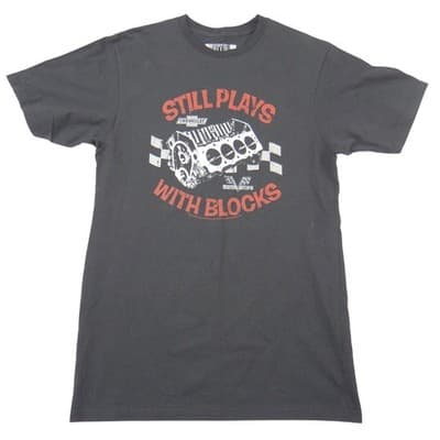 Newport Blue Chevrolet Still Plays With Blocks Graphic T-Shirt Mens Medium Black