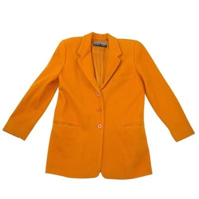 Linda Allard Ellen Tracy Mustard Yellow Wool Cashmere Blazer Jacket Size 6