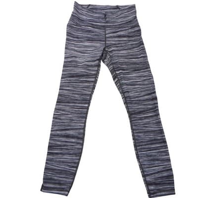 Lululemon High Rise Space Dye Mesh Panel Leggings Black Grey White Size 6