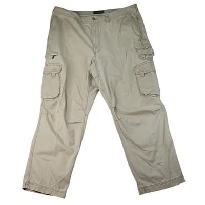 Eddie Bauer Mens Tan Cargo Pants Cotton Casual Outdoor Size XL