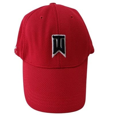 Nike Golf Tiger Woods TW Hat Red NikeFit DRY SQ Nike ONE Baseball Cap