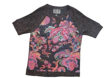 James Coviello Vibrant Floral Print Raglan Tee