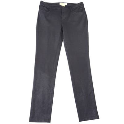 Michael Kors Womens Black Textured Skinny Pants Mid Rise Slim Trousers Size 6