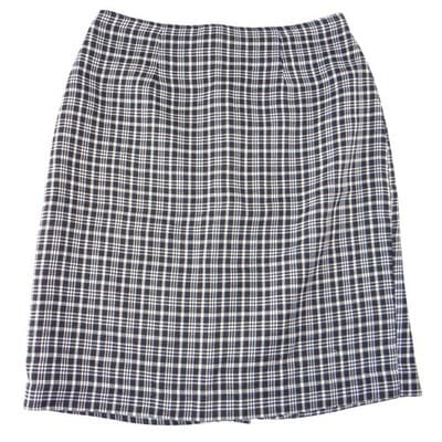 Christy Girl Dori Adler Vintage Black White Plaid Pencil Skirt High Waist