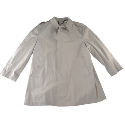 London Fog Mens Vintage Trench Coat Tan Khaki Mac Jacket 42 Short