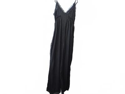 Elegant Black Lace-Trimmed Jumpsuit - size 4