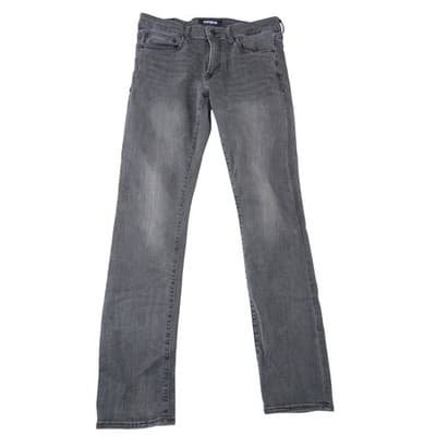 Express Mens Hyper Stretch Slim Skinny Jeans Grey Faded Wash