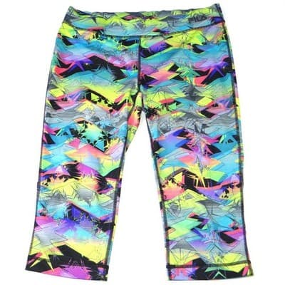 FILA Sport Women's Multi Color Geometric Print Capris Leggings Activewear Size M