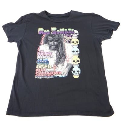 Rob Zombie Graphic T Shirt Black Short Sleeve Mens Size XL