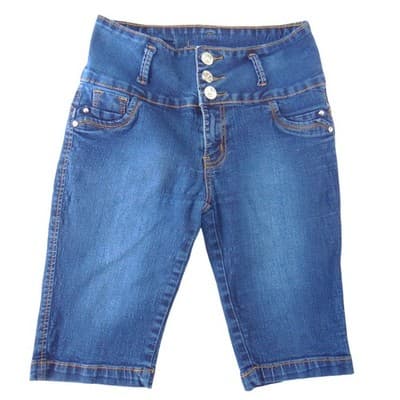 Silver Diva Womens Y2K High Waist Bermuda Denim Shorts Dark Wash Braided Size 7