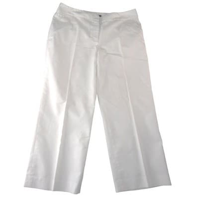 Ann Taylor Womens White Wide Leg Twill Dress Pants Trousers Size 10